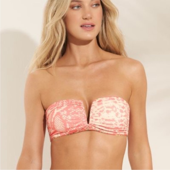 Maaji Ditsy Garden Flicker Splendour Bikini Top Reversible Strapless Bandeau M - Picture 3 of 13